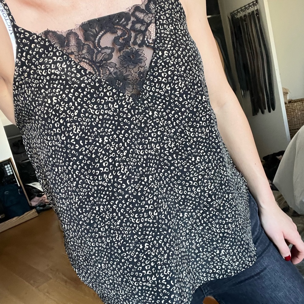 Elegant Black and White Lace Camisole